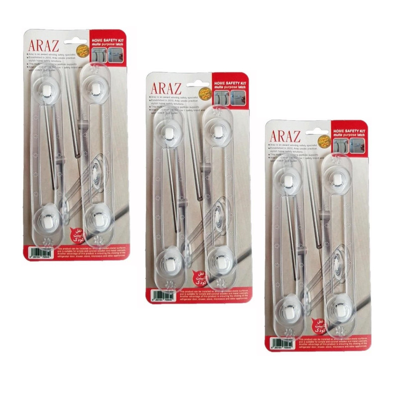 قفل درب کابینت آراز مدل کودک بسته 6 عددی قفل درب کابینت آراز مدل کودک بسته 6 عددی