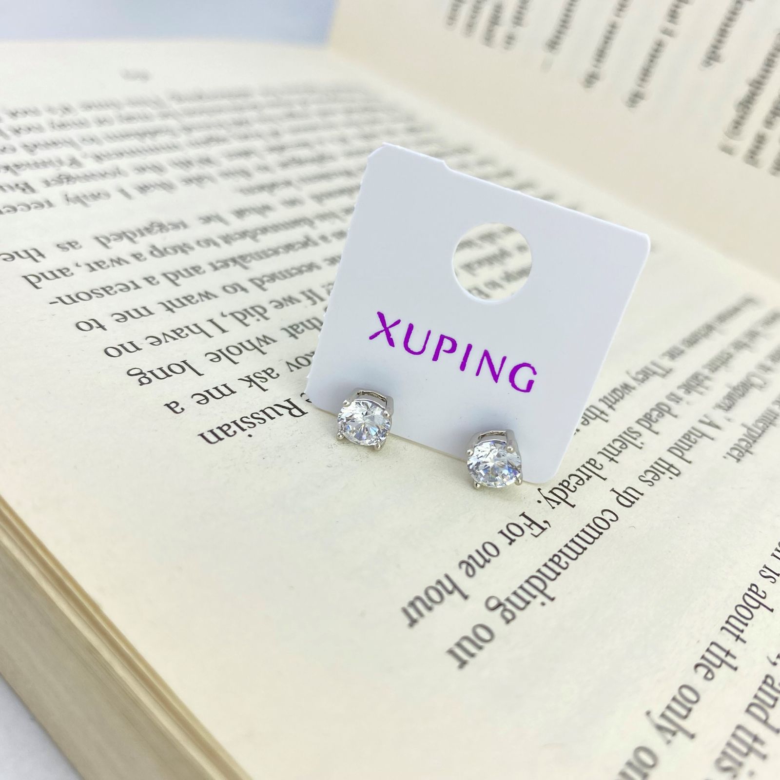 گوشواره زنانه ژوپینگ مدل تک نگین کد E4225 - - 3