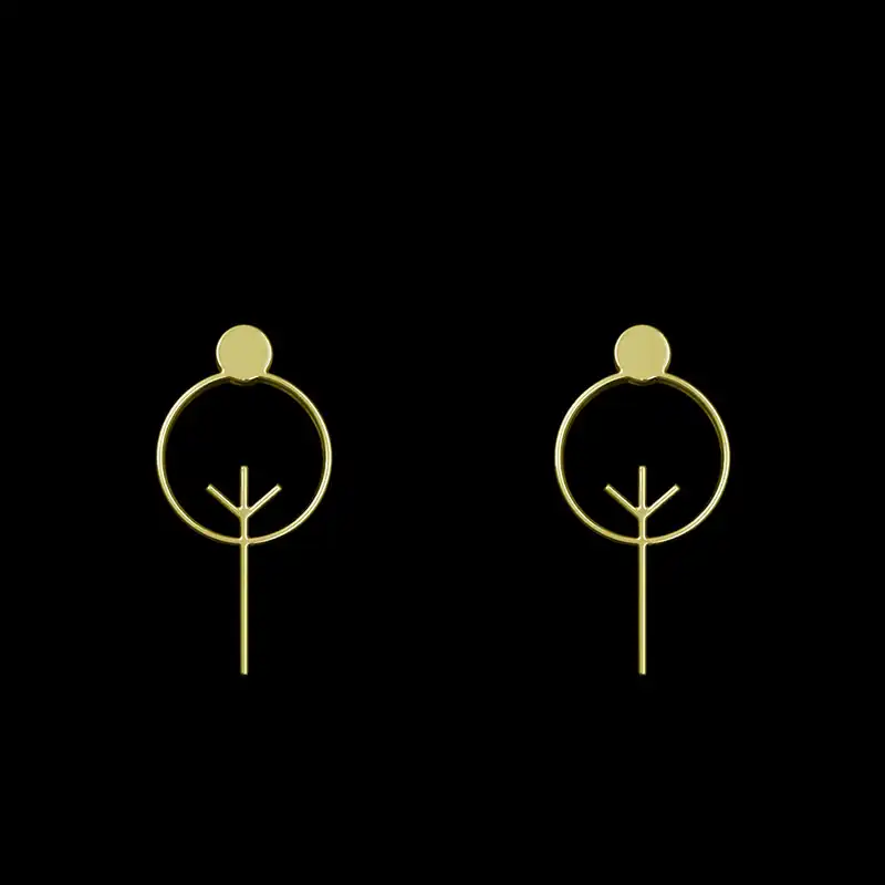 گوشواره طلا 18 عیار زنانه مدوپد مدل درخت کد GA1-15777