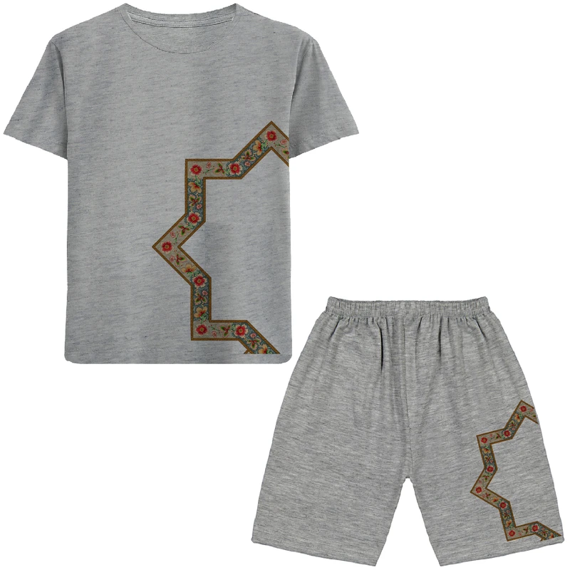 ست تی شرت آستین کوتاه و شلوارک پسرانه مدل N102