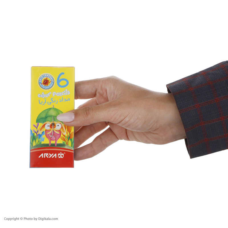 مداد رنگی 6 رنگ آریا مدل 3071