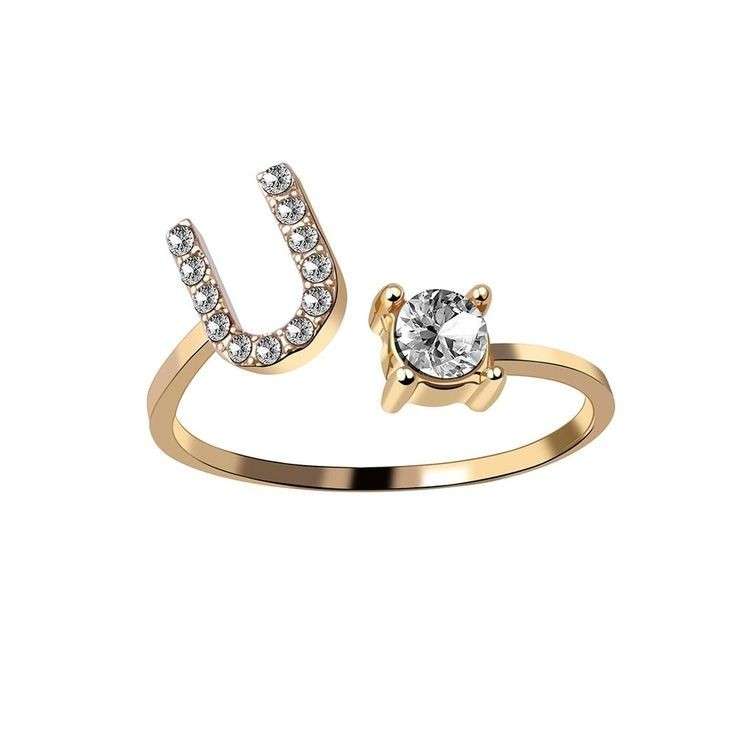  انگشتر طلا 18 عیار زنانه قیراط طرح U کد GH6186