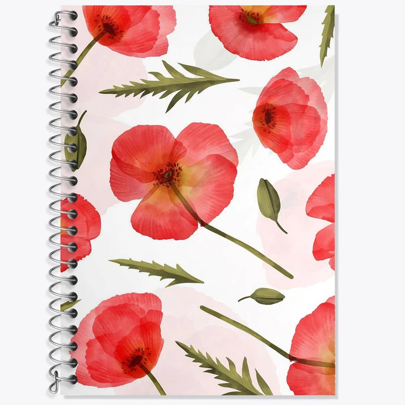 دفتر زبان 50 برگ خندالو مدل دو خط طرح گل گلی کد 29011