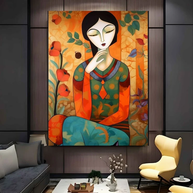 پوستر پارچه ای طرح مخمل نقاشی مدل ژاپنی کد FP106278