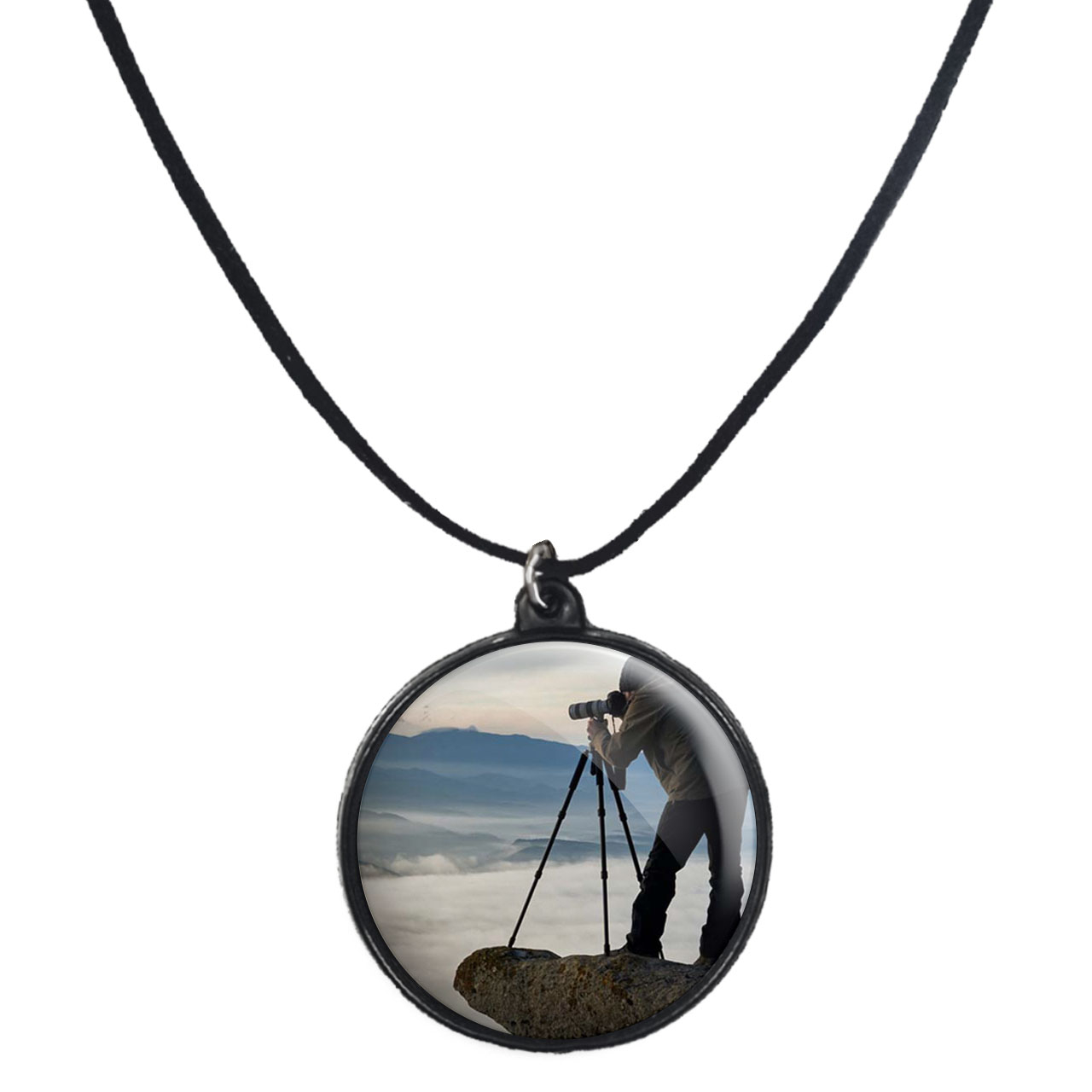 گردنبند پرمانه طرح عکاس کد pmb.12691 مدل دو طرفه