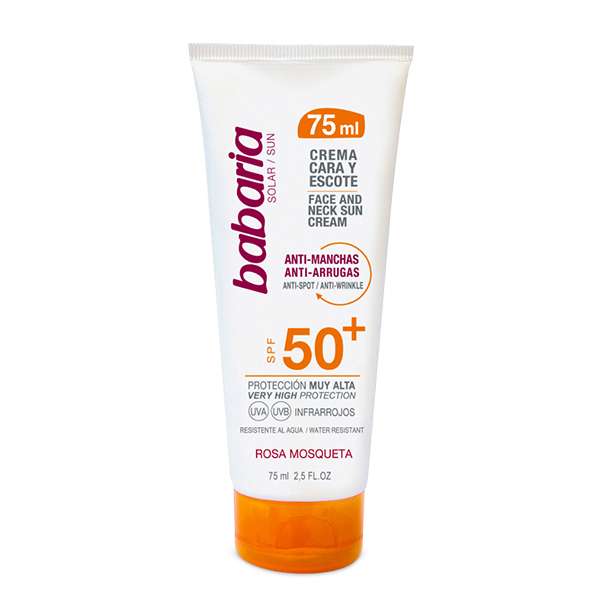 کرم ضد آفتاب بدون رنگ باباریا SPF 50 مدل ROSA MOSQUETA مناسب برای انواع پوست حجم 75 میلیلیتر کرم ضد آفتاب بدون رنگ باباریا SPF 50 مدل ROSA MOSQUETA مناسب برای انواع پوست حجم 75 میلیلیتر