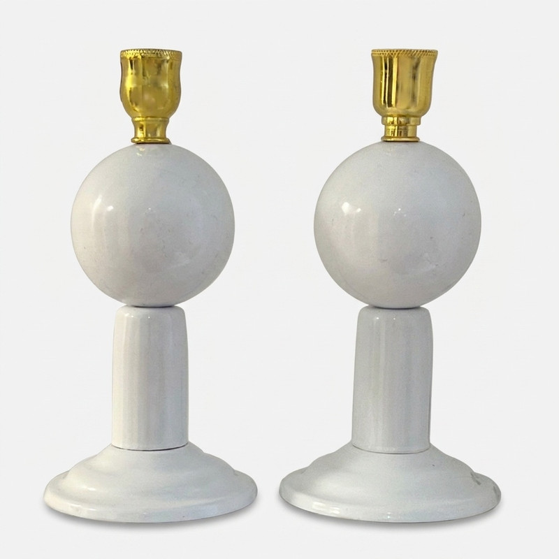 شمعدان نورهام مدل POONY-WHITE مجموعه 2 عددی