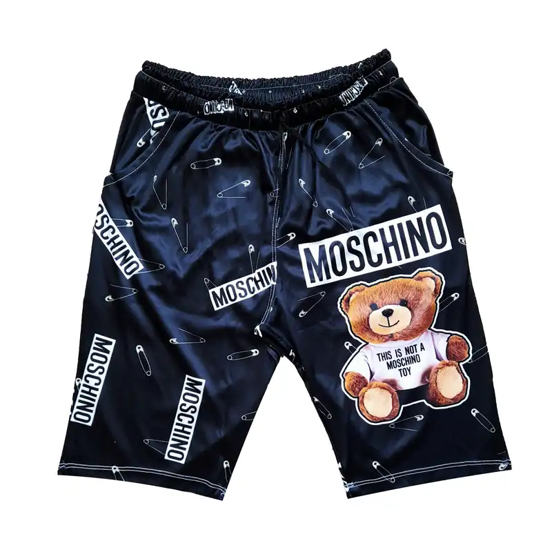 ست تاپ و شلوارک ورزشی مردانه مدل MOSCHINO کد kh01 رنگ مشکی