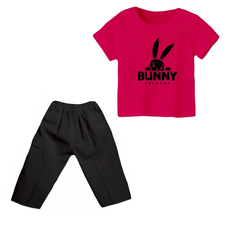 ست تی شرت و شلوارک دخترانه مدل خرگوش کد 2