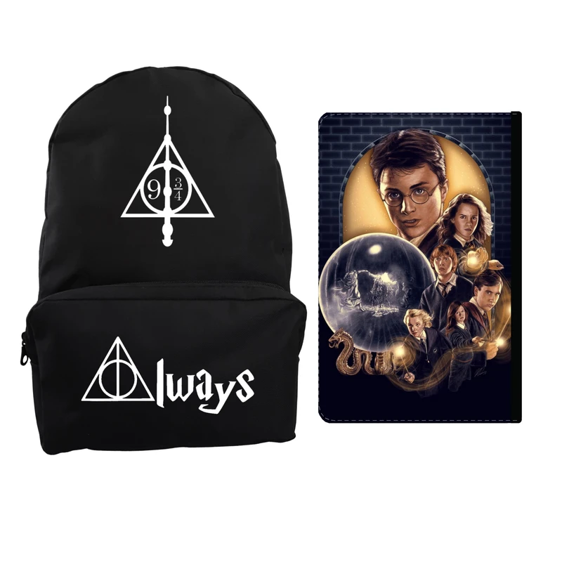 کوله پشتی مدرسه مدل هری پاتر کد 67 به همراه کلاسور