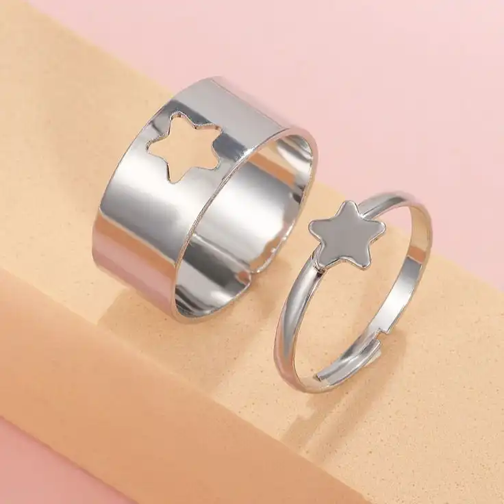 ست انگشتر زنانه و مردانه مدل ستاره