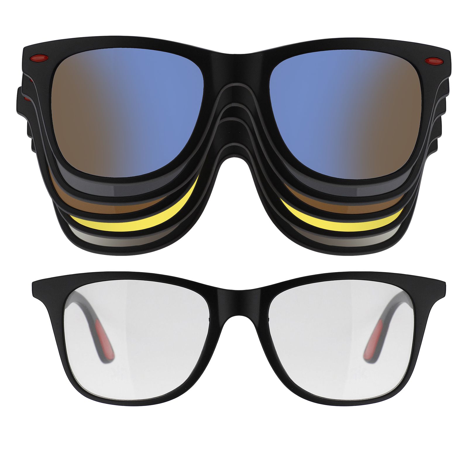 فریم عینک طبی به همراه کاور آفتابی دونیک مدل tr2317-c2 مجموعه 6 عددی -  - 1