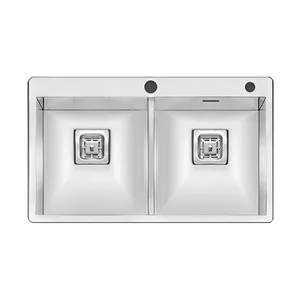 سینک ظرفشویی استیل توکار دو لگنه الکا استیل مدل 3115