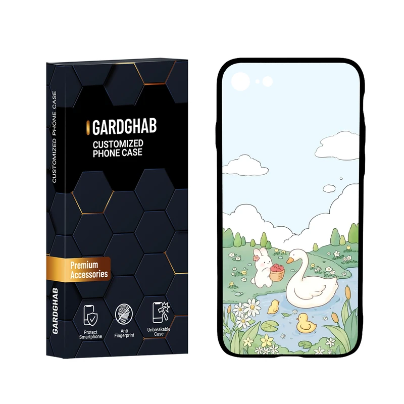  کاور گارد قاب مدل پشت گلس فانتزی مناسب برای گوشی موبایل اپل iPhone 7 / 8 / SE 2020 / SE 2022