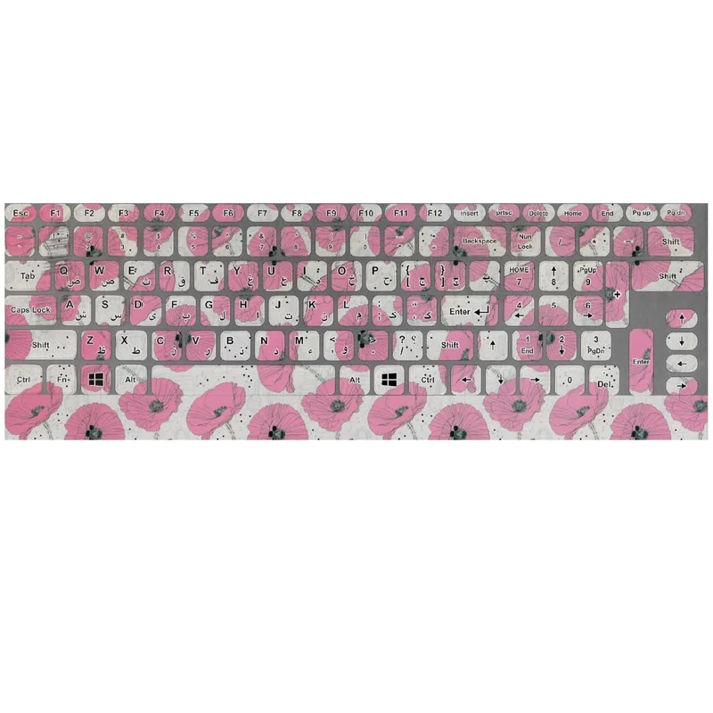 برچسب کیبورد مدل گل گلی