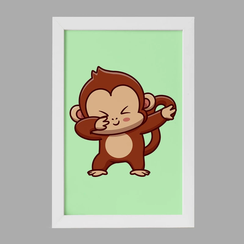 تابلو خندالو مدل حیوانات بامزه میمون کد 25426