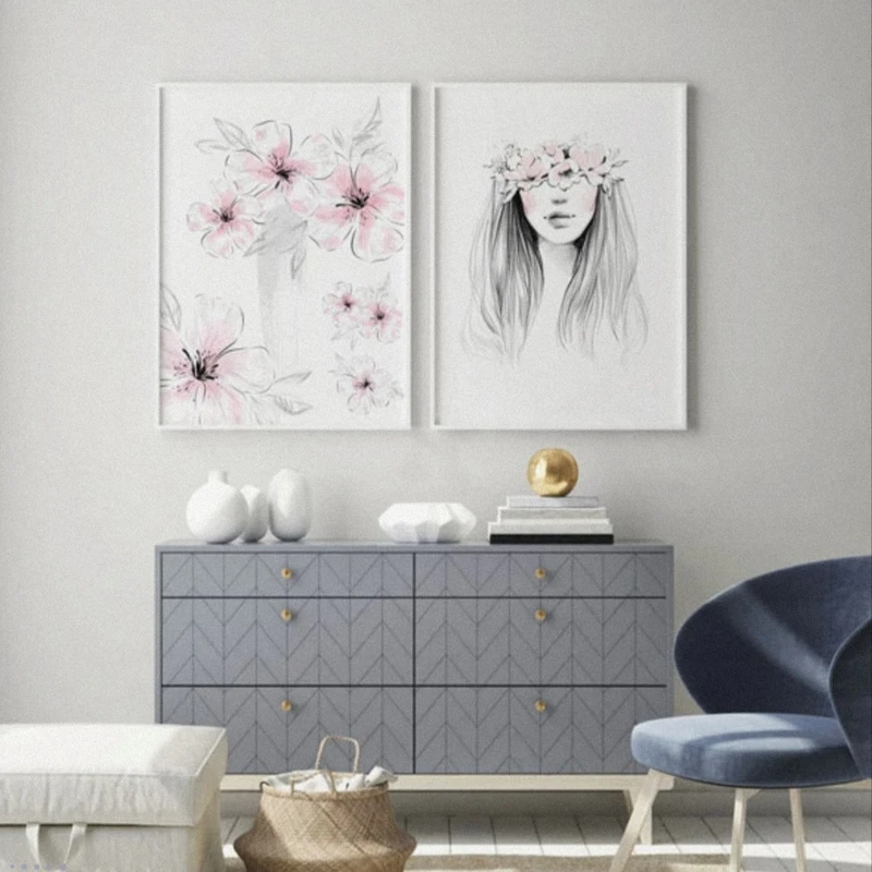 تابلو مدل دکوراتیو  طرح تاج گل کد TA110228 مجموعه 2 عددی