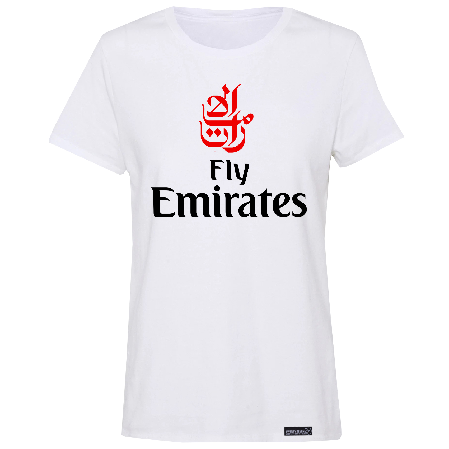 تی شرت آستین کوتاه زنانه 27 مدل Fly Emirates کد MH90