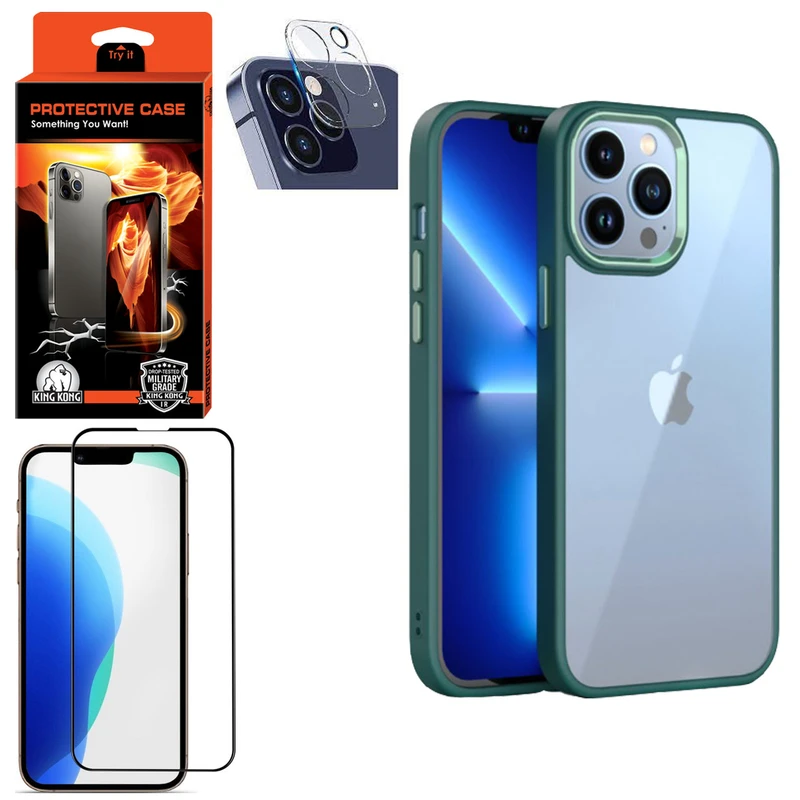  کاور کینگ کونگ مدل UNQ-II مناسب برای گوشی موبایل اپل Iphone 12 Pro Max به همراه محافظ صفحه نمایش و محافظ لنز دوربین