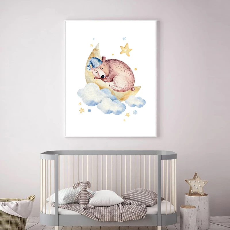 تابلو اتاق کودک و نوزاد الفاپ مدل خرس کد Sleepy Bear 