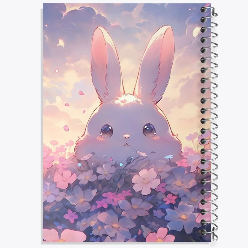 دفتر ژورنال نویسی 50 برگ خندالو مدل نقطه ای طرح خرگوش کیوت کد F650