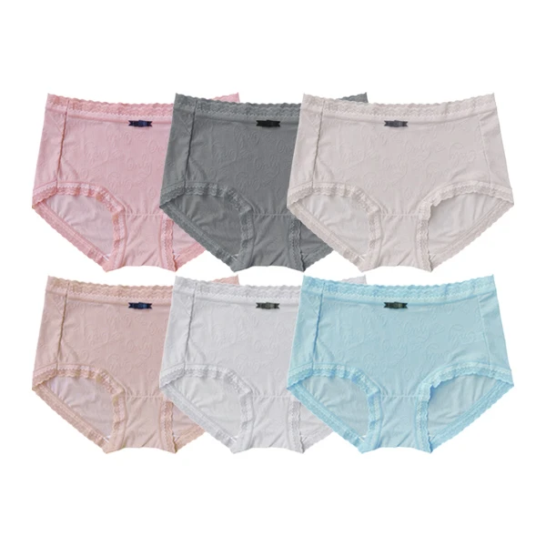 شورت زنانه مدل نوار تور دار کد ZP150.1 مجموعه 6 عددی