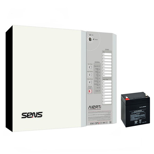 مرکز کنترل اعلام حریق سنس مدل ALERTI به همراه باطری 12 ولت