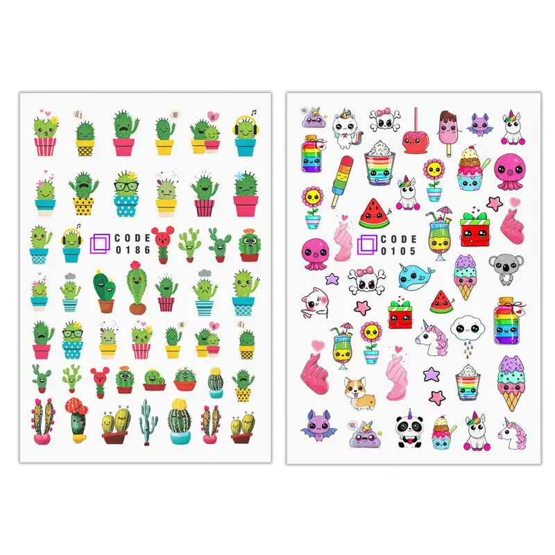 برچسب لنز ناخن مدل تابستان مجموعه 2 عددی