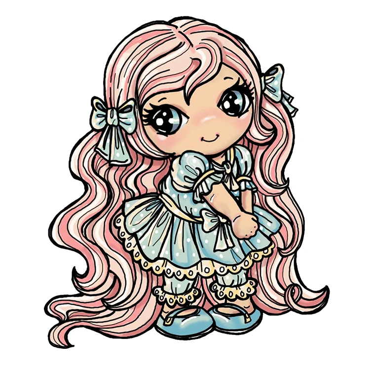 استیکر پارچه و لباس پاد آفرین مدل کارتونی کیوت فانتزی دخترانه کد S5026