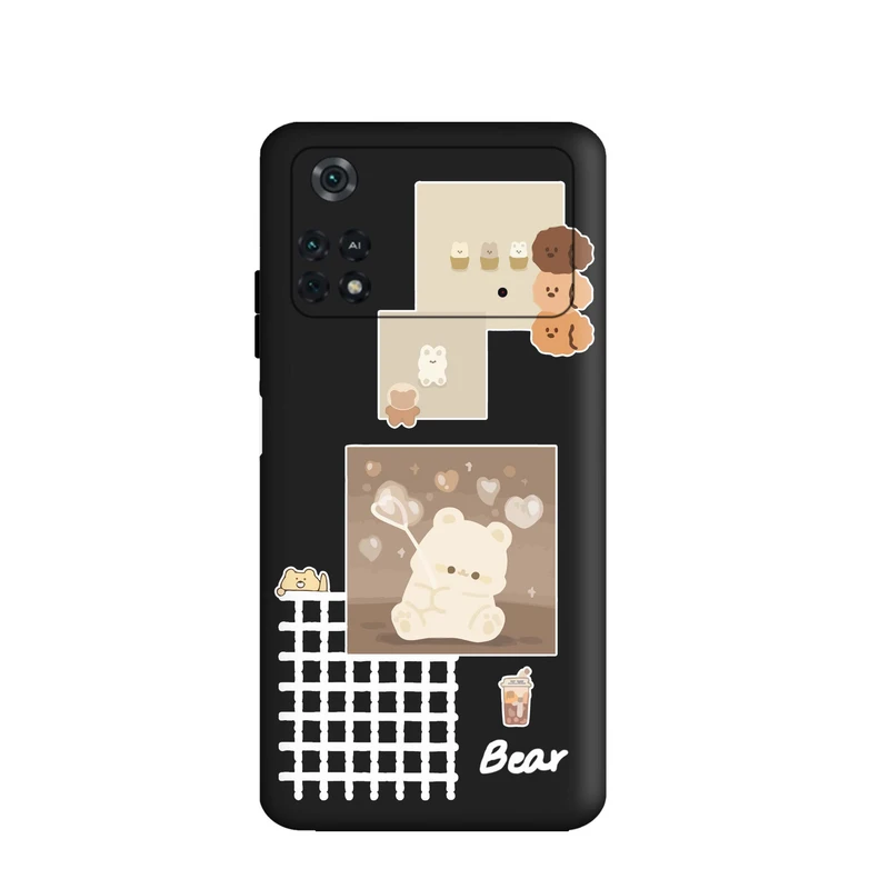 کاور قاب گوشی طرح قاب عکس خرس دخترونه کد k954 مناسب برای گوشی موبایل شیائومی Poco M4 Pro 4G