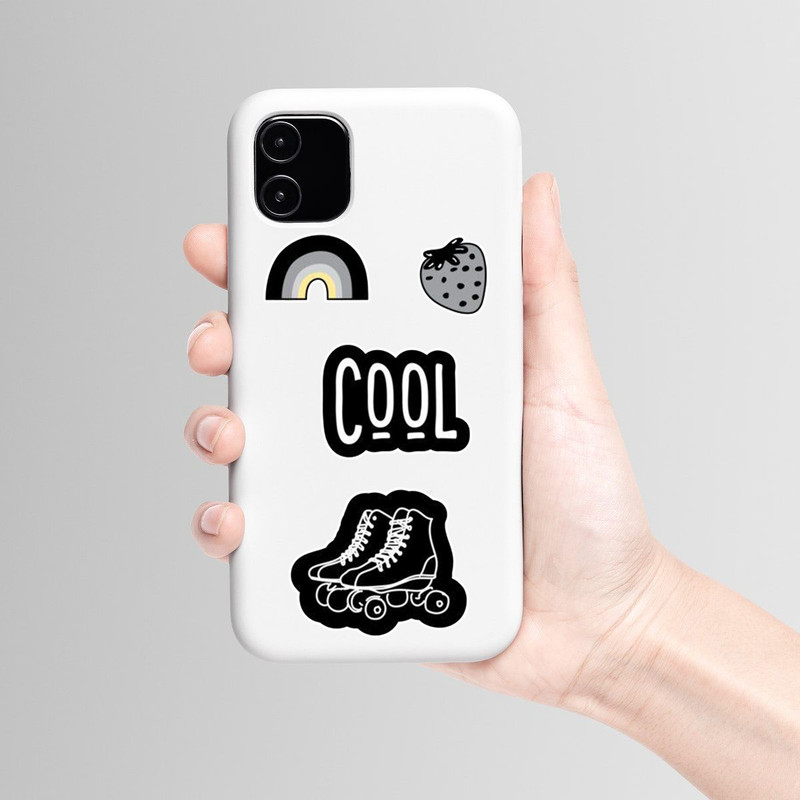 استیکر لپ تاپ و موبایل بووم طرح دختر گنگ کد 164 مدل Cool مجموعه 7 عددی