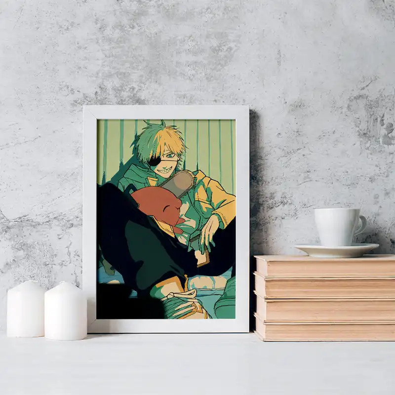 تابلو خندالو مدل دنجی انیمه مرد اره ای کد 17909