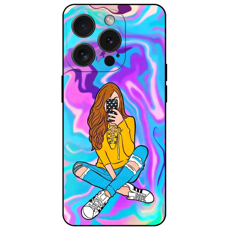 کاور مگافون طرح دخترانه مدل 7592 مناسب برای گوشی موبایل اپل iPhone 15 Pro    