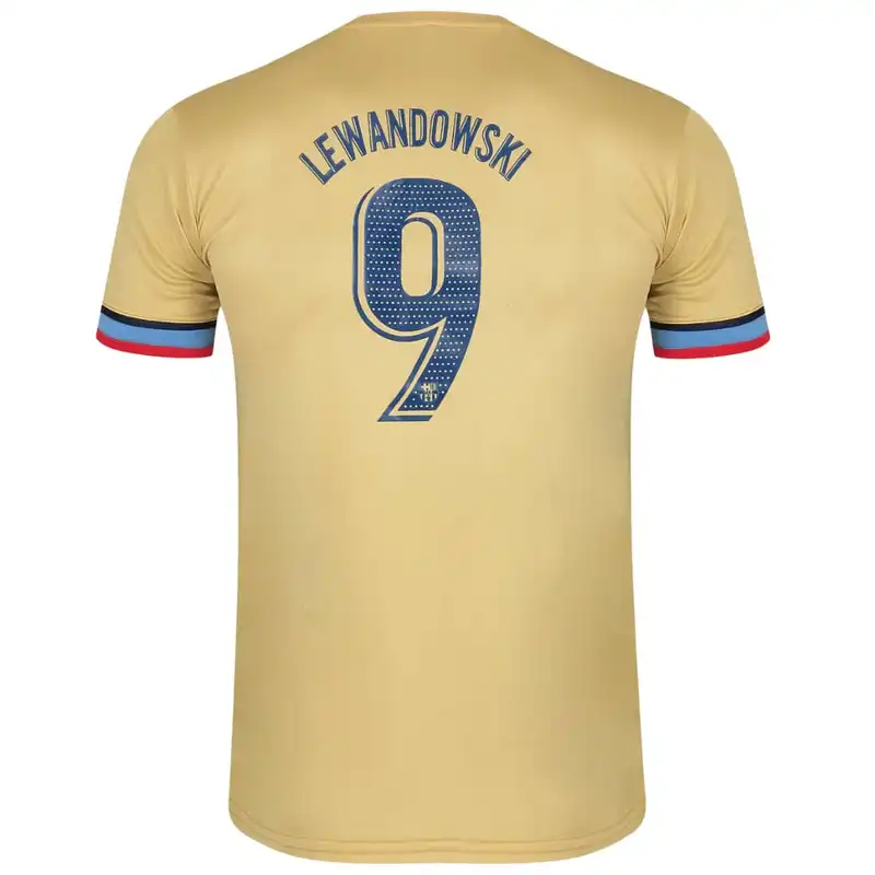 ست تی شرت آستین کوتاه و شلوارک ورزشی مردانه مدل لواندوفسکی طرح بارسلونا G2023