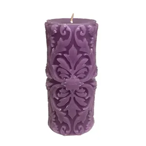 شمع طرح استوانه ای مدل منبت