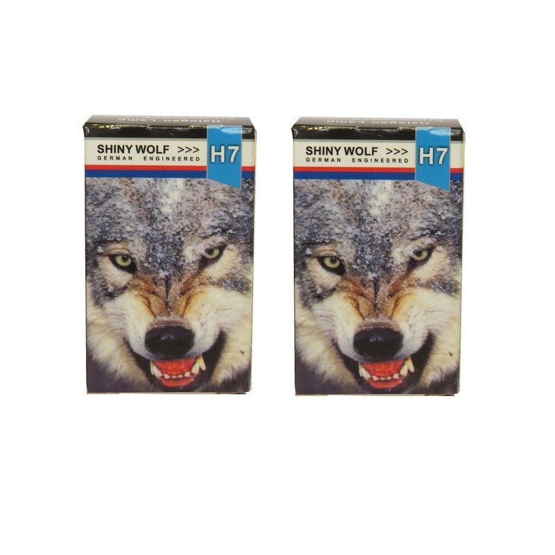 لامپ خودرو شاینی ولف مدل هفت رنگ H7 100W 12V بسته دو عددی