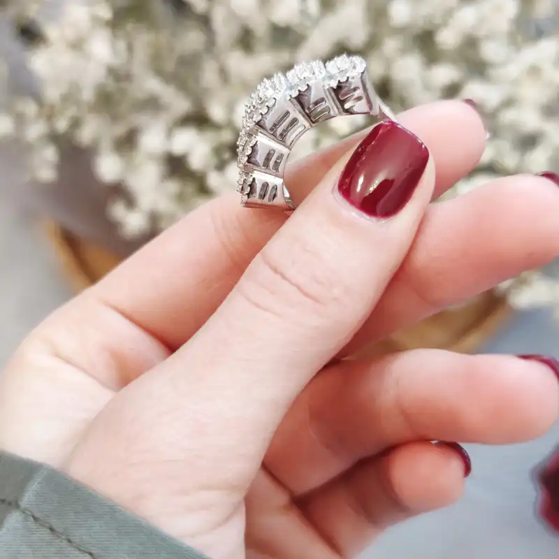 انگشتر نقره زنانه مدل مجلسی طرح جواهری ANR02