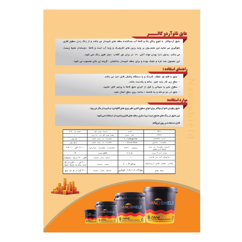 عایق رطوبتی نانوشیلد مدل نانوآردوکالر کد NSNA-20 وزن 20 کیلوگرم عایق رطوبتی نانوشیلد مدل نانوآردوکالر کد NSNA-20 وزن 20 کیلوگرم