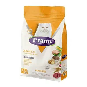 غذای خشک گربه پرامی مدل adult cat chicken and rice وزن 15 کیلوگرم