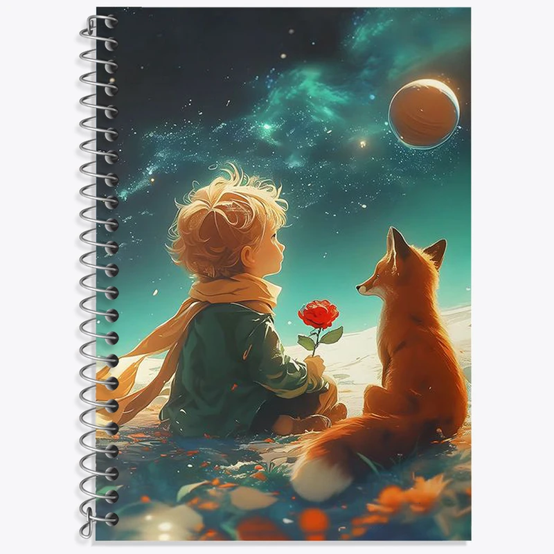 دفتر زبان 50 برگ خندالو مدل دو خط طرح شازده کوچولو کد N1795