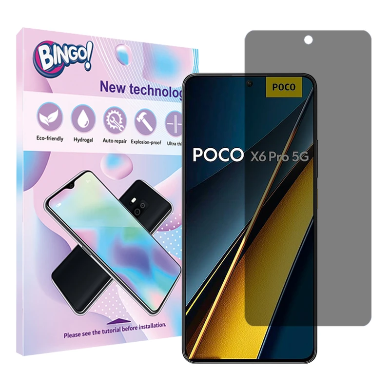 محافظ صفحه نمایش حریم شخصی بینگو مدل  Toughمناسب برای گوشی موبایل شیائومیPoco X6 Pro