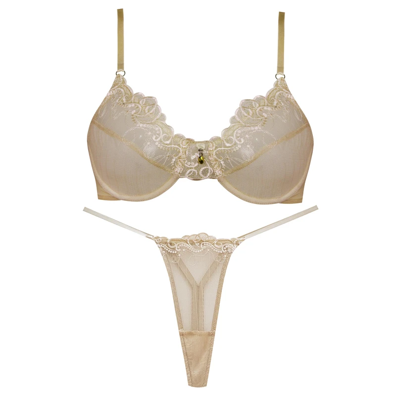 ست شورت و سوتین زنانه فیتن فرخ زادی مدل فنردار گیپور کد 4952-8