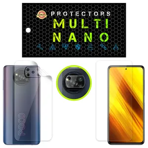 Multi Nano X-SFT Model Nano Hydrogel Clear Screen Protector Suitable For Xiaomi Poco X3 Pro Mobile Phone Along With The Back Protector And Camera Lens Protector
