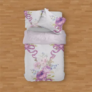 سرویس روتختی مدوپد طرح دسته‌گل رز مدل PAT00240 یک نفره 4 تکه