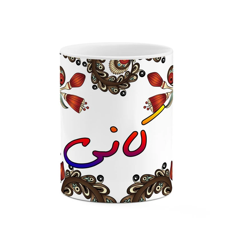 ماگ کاکتی مدل اسم کانی طرح سنتی گل و بته کد mgh46561