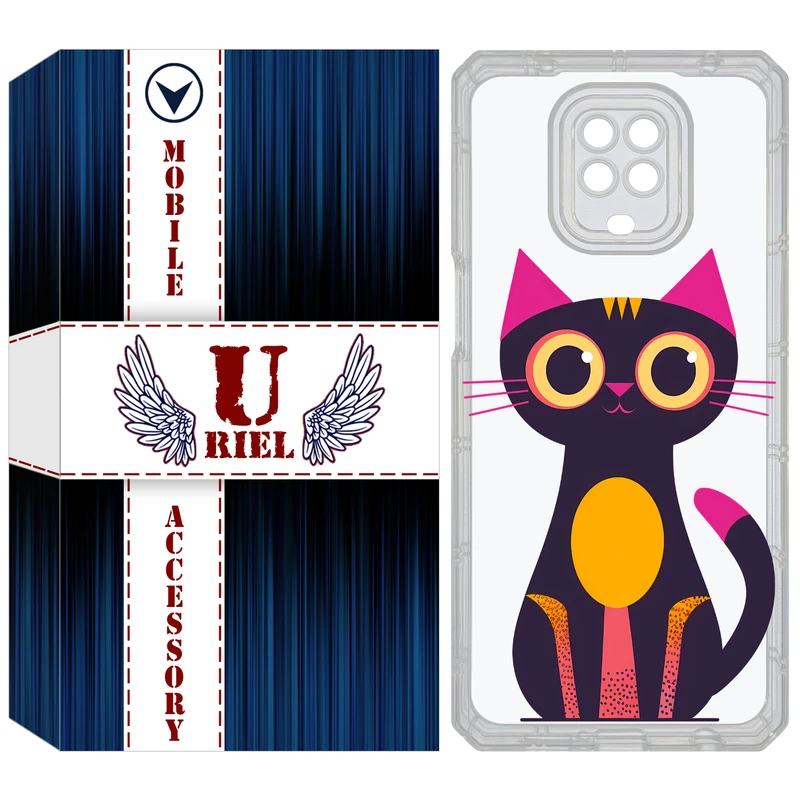 کاور یوریل مدل Clear کد 46 طرح گربه مناسب برای گوشی موبایل شیائومی Redmi Note 9S / Note 9 Pro / Note 9 Pro Max