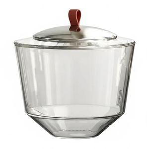 ظرف شکلاتخوری و آجیلخوری مدل کانتر از اکریلیک، درپوشدار، قطر 18 و ارتفاع 16 سانتیمتر، شستشوی دستی، وزن 400 گرم