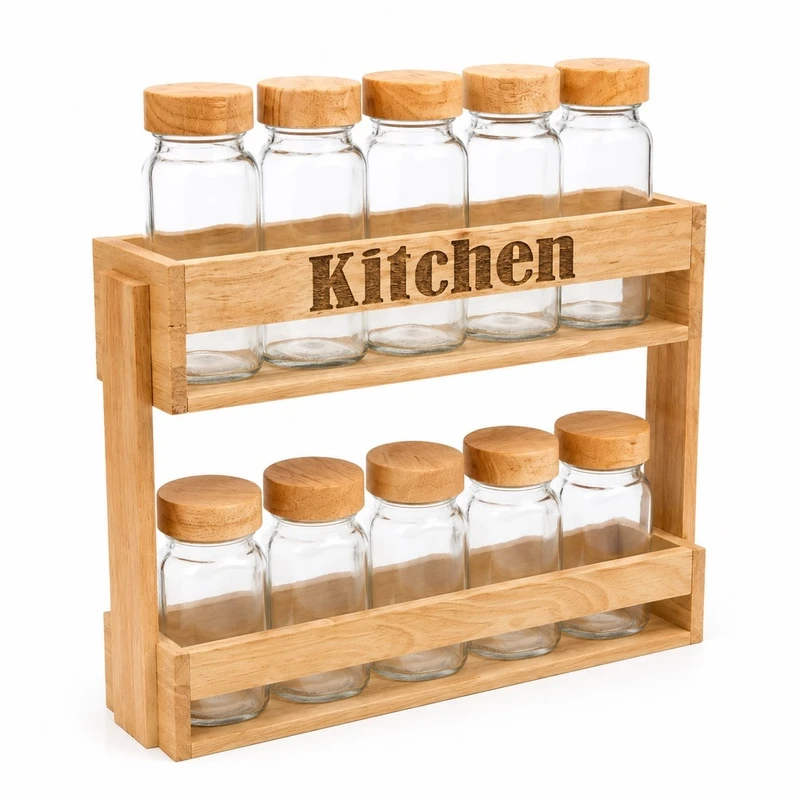 ست جا ادویه 10 پارچه مدل KITCHEN به همراه استند