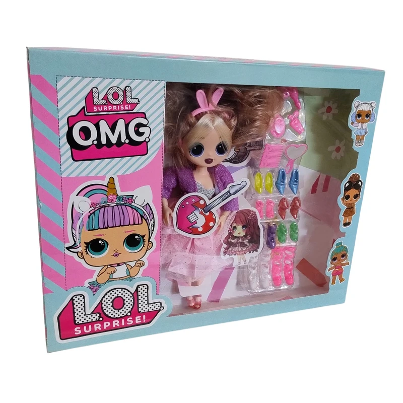 عروسک روسی ال او ال سوپرایز مدل دختر کد 550 ارتفاع 24 سانتی‌متر