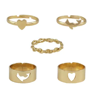 انگشتر زنانه مدل وال کد ZE561 بسته 5 عددی